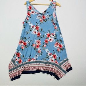 Three pink hearts flowery sundress